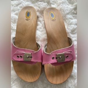 Dr Scholl's wooden sandals - PINK size 6.5